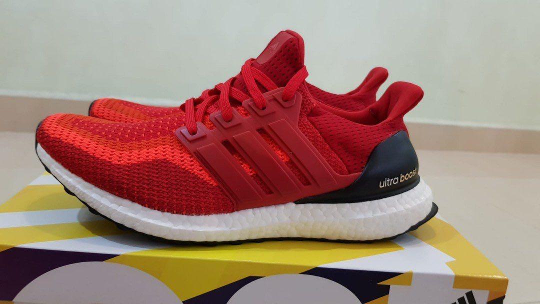 adidas red running shoes