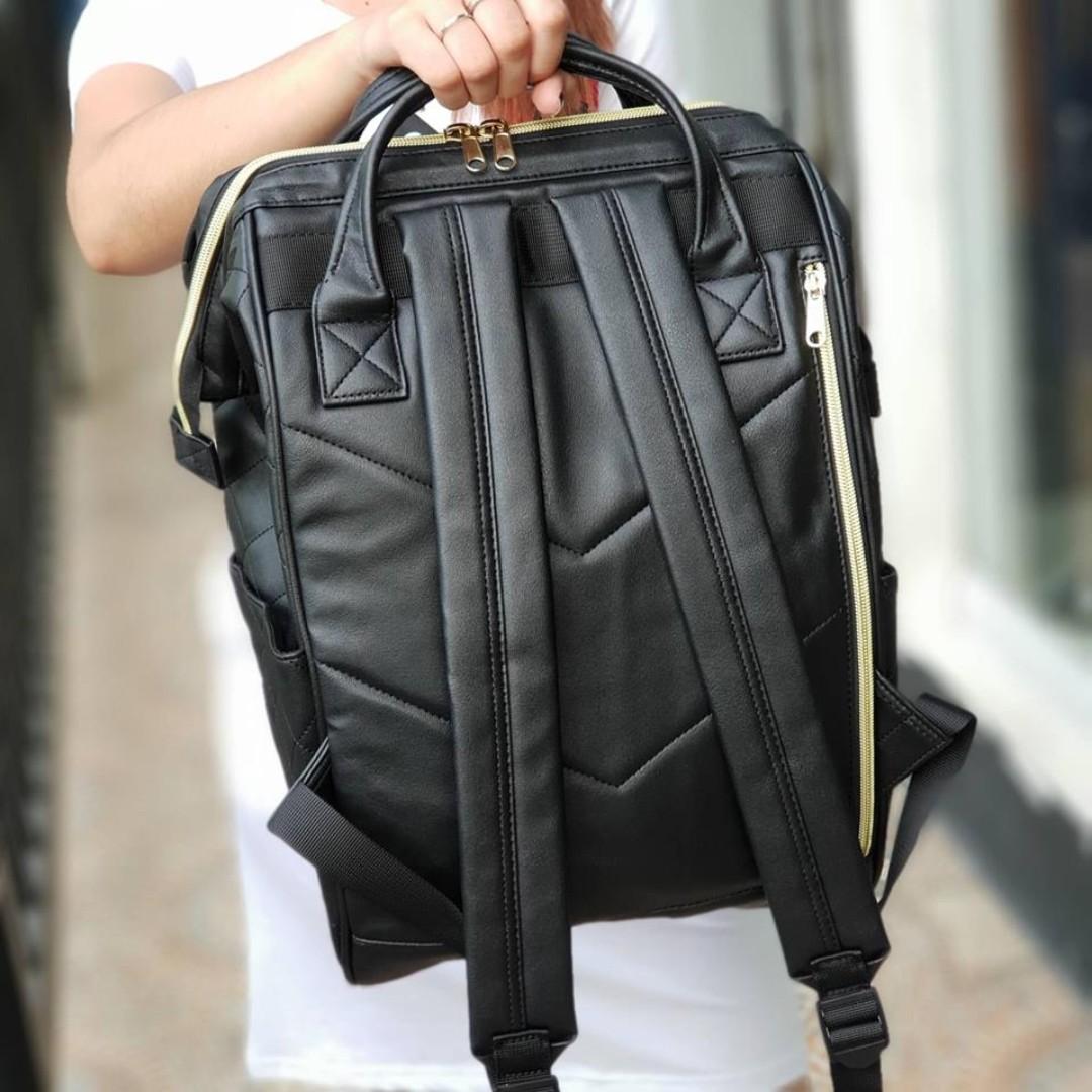 Anello Quilting Hinge Clasp PU Backpack Black Women s Fashion Bags Wallets Backpacks on Carousell