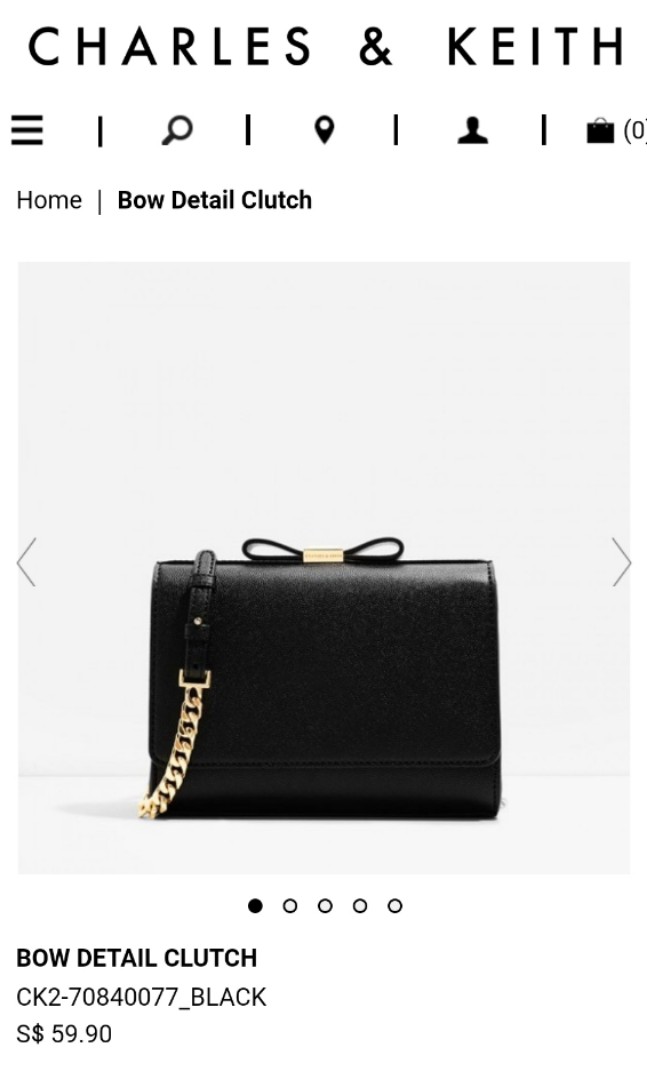 charles and keith bow detail clutch