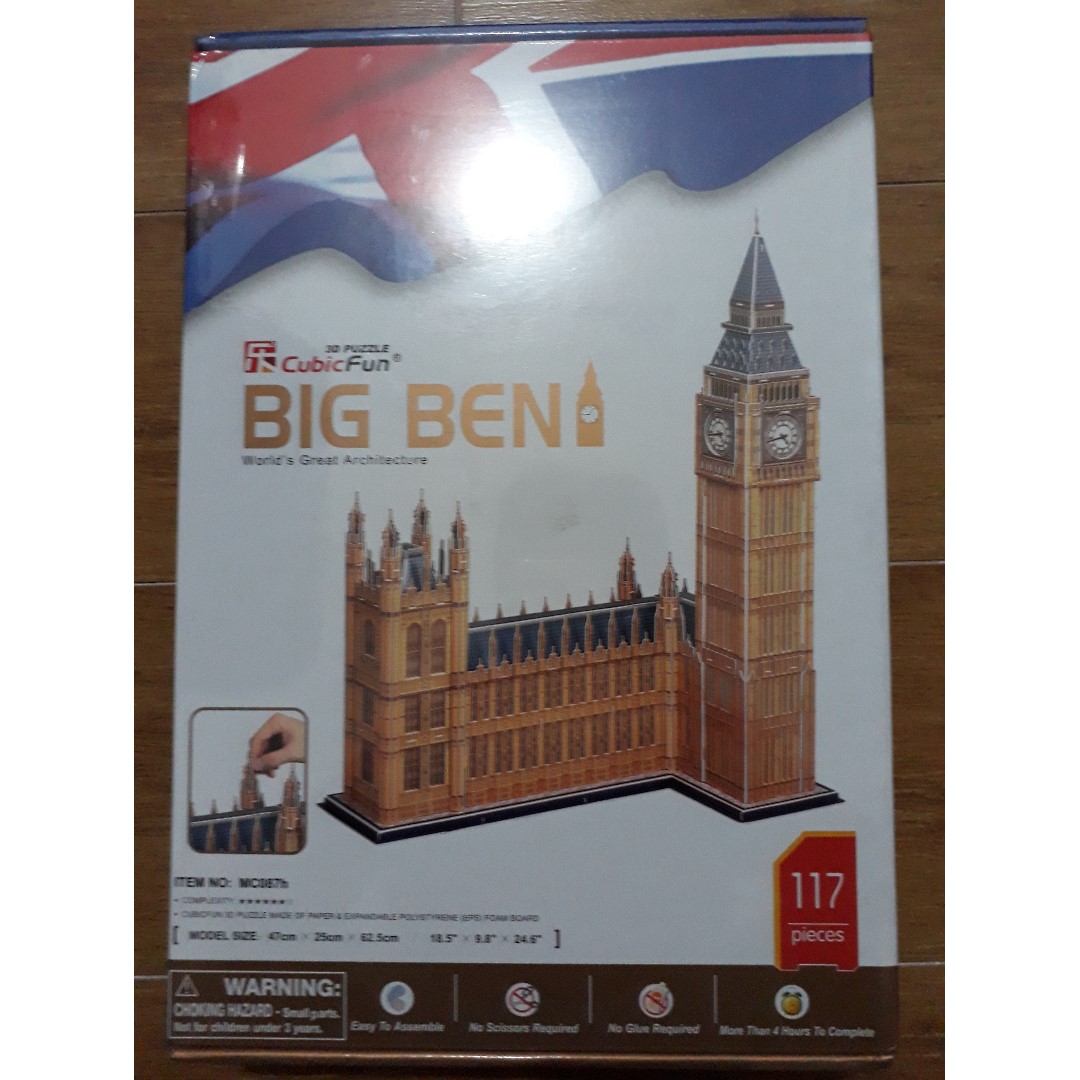 Clearance Sale Misb Cubicfun Big Ben 3d Puzzle Uk 117 Pieces
