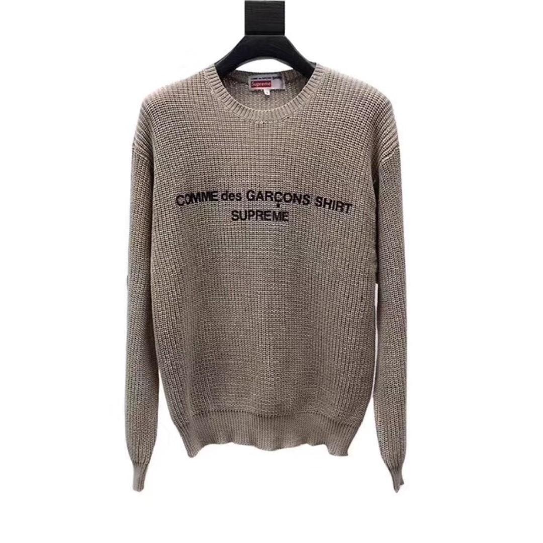 cdg x supreme knit sweater