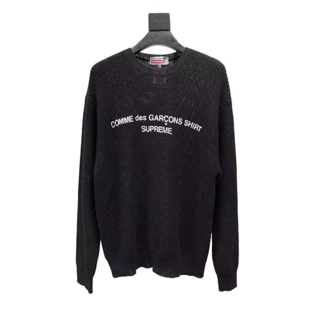 cdg x supreme knit sweater