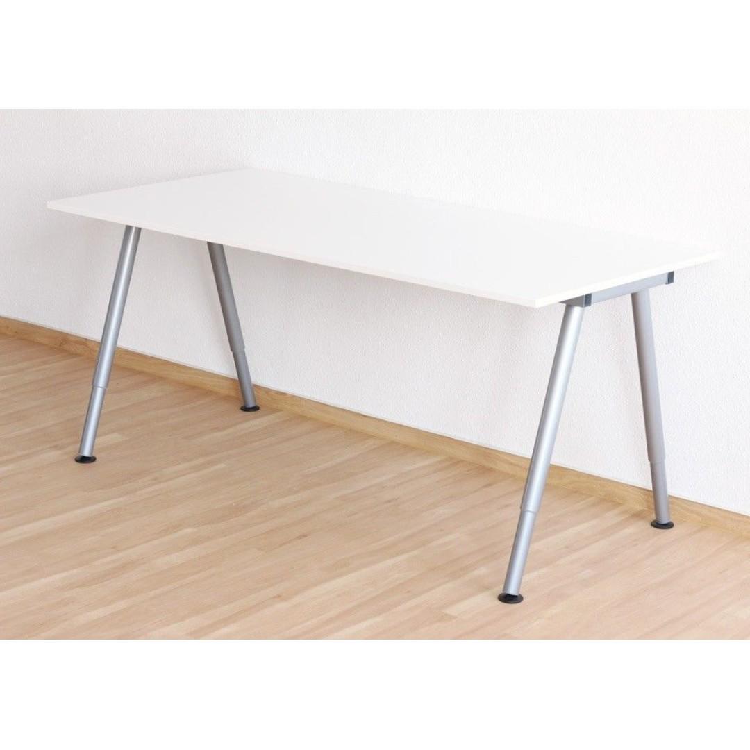 Galant Desk A Leg White Silver Colour Furniture Tables