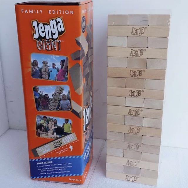 2 x Building Blocks Toy Jenga Board Games Wood Tumbling Tower 17CM 54Pcs Family 
