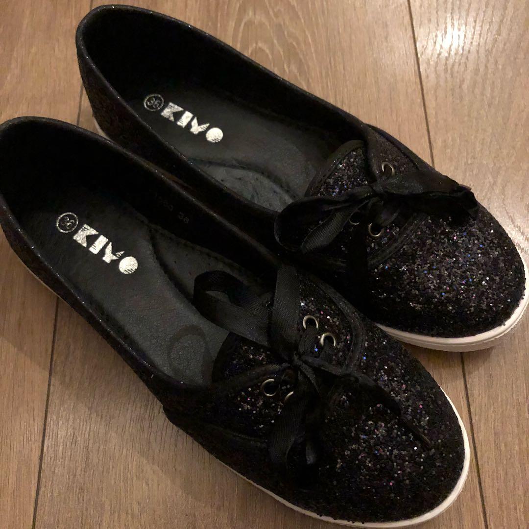 Ladies Black Bling Shoes Keds inspired 