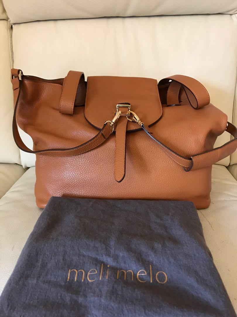 Meli Melo Thela Mini Tan and Lamb with Zip Closure Cross Body Bag for Women