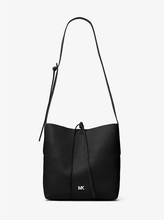 michael kors junie large pebbled leather messenger