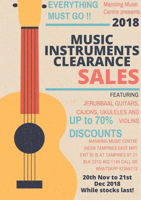 Music Instruments Clearance Sales Everything Must Go Music Media Music Instruments On Carousell