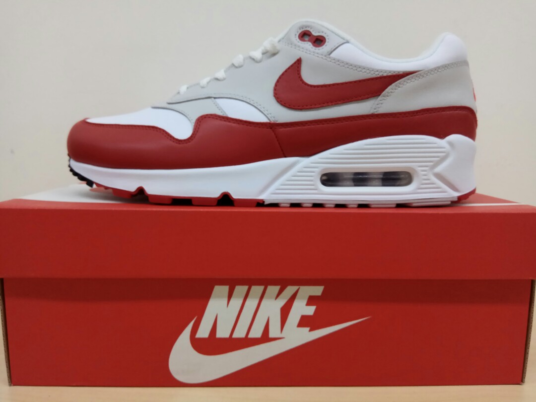 Nike Air Max 90/1 W White,Red,Grey\u0026Black, Men's Fashion, Footwear, Sneakers  on Carousell