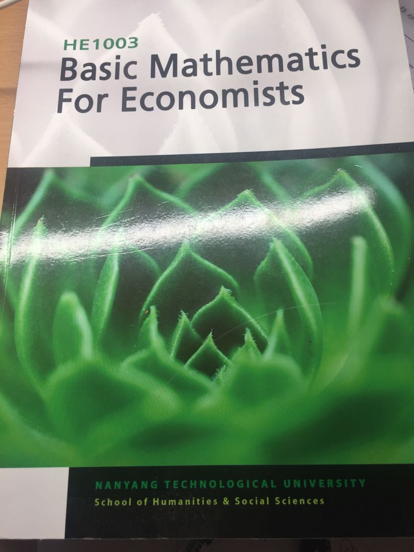 Ntu he1003 basic mathematics for economics hobbies toys books