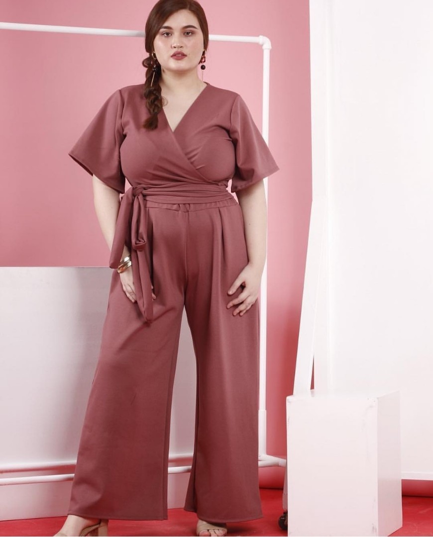 Red plus size pants suit 2025