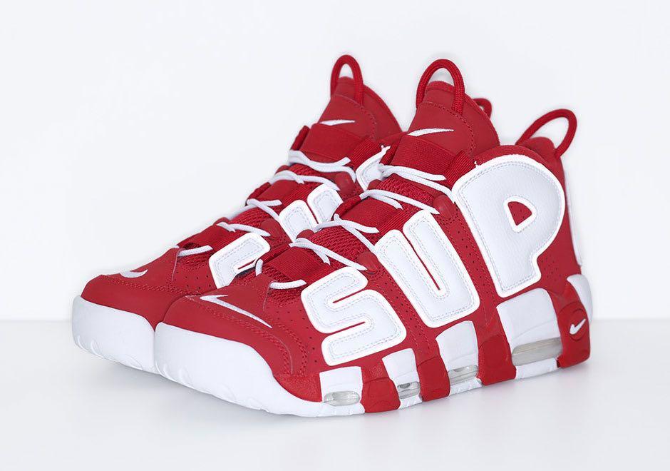 SUPREME X Nike Air More Uptempo Red 