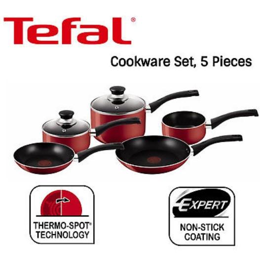 Tefal Bistro B098S544 5 Pcs Non Stick Cookware Pots & Pan Set - Black