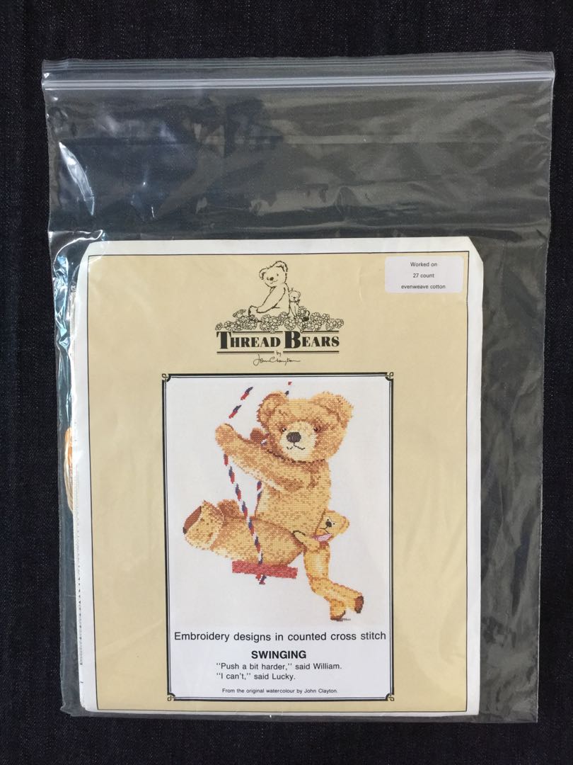 Thread Bears Swinging Cross Stitch Kit