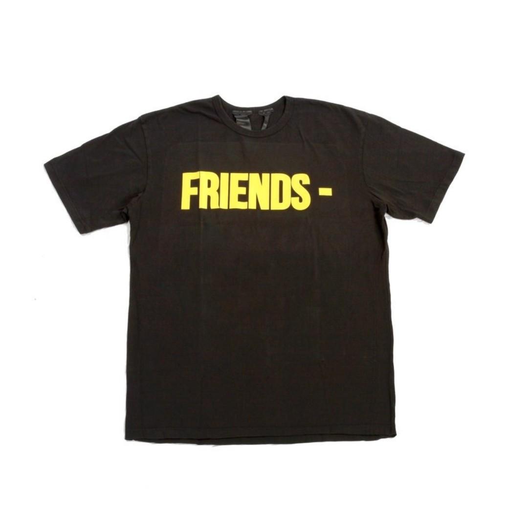 Vlone Friends T Shirt Black Yellow Men s Fashion Tops Sets