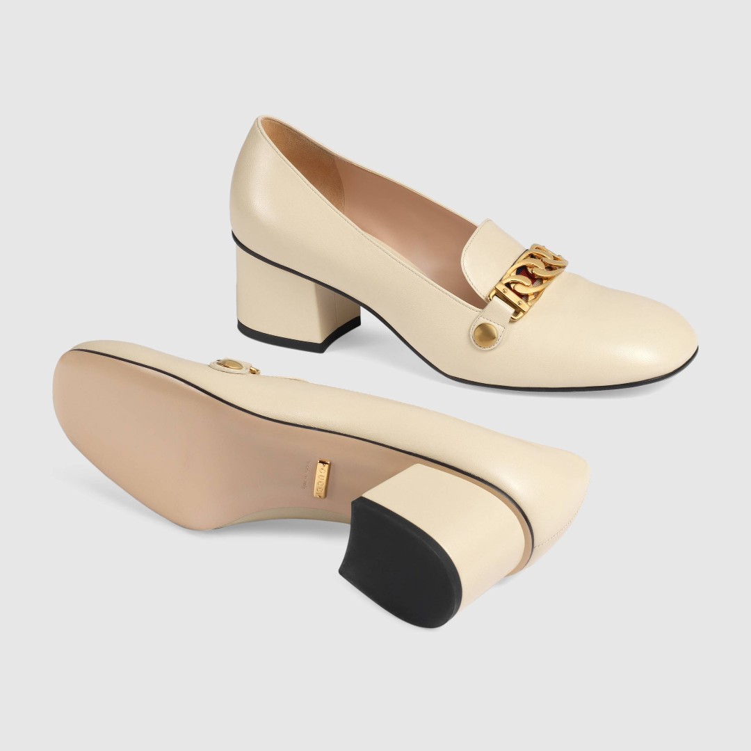 sylvie leather mid heel pump