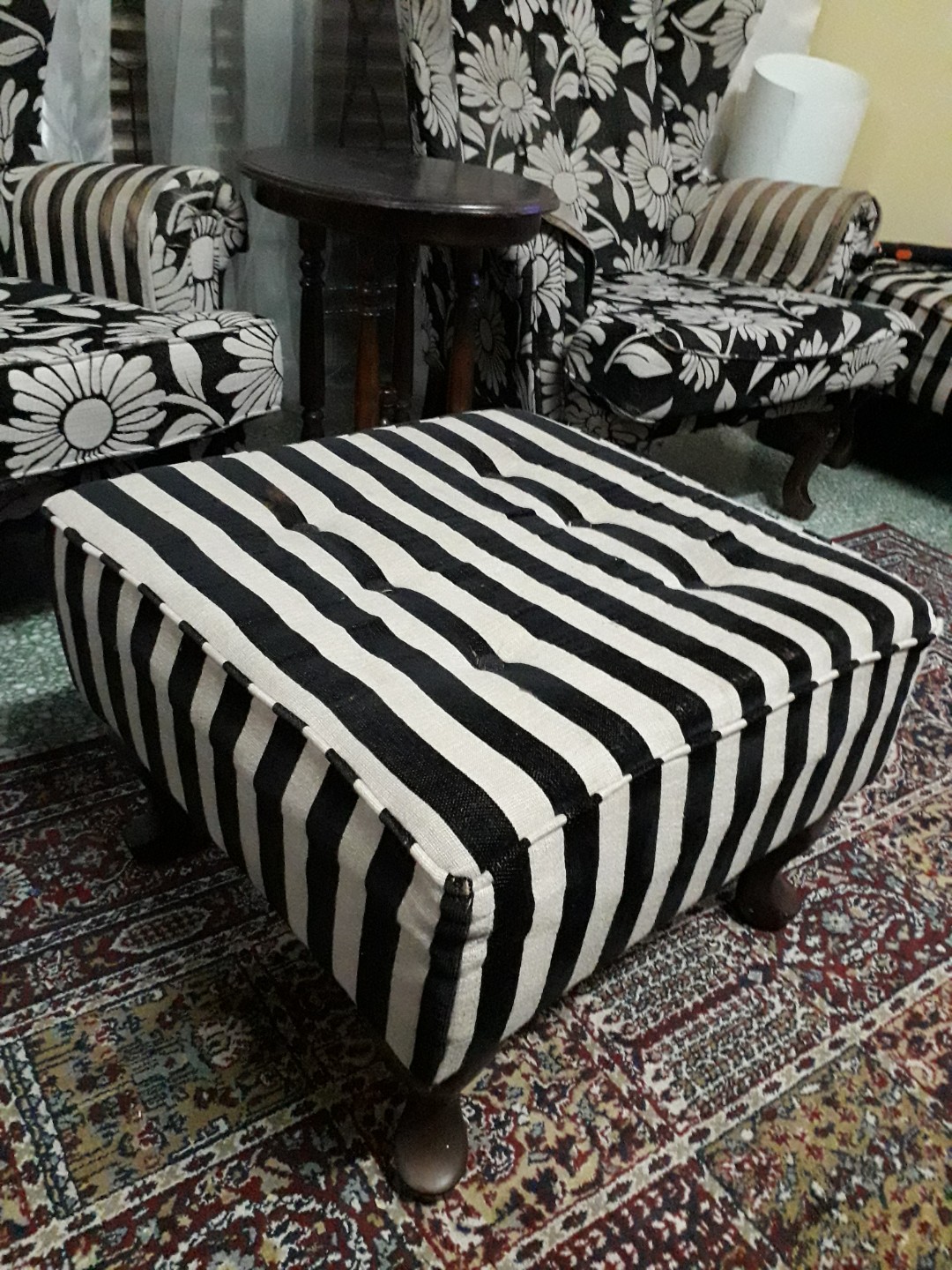 (SOLD) Wing Chair and Stool, Furniture & Home Living, Furniture, Chairs