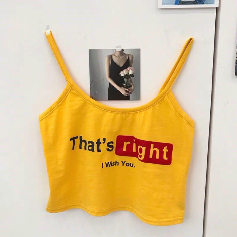 Yellow Crop Tank Top, Women's Fashion, Tops, Sleeveless on Carousell