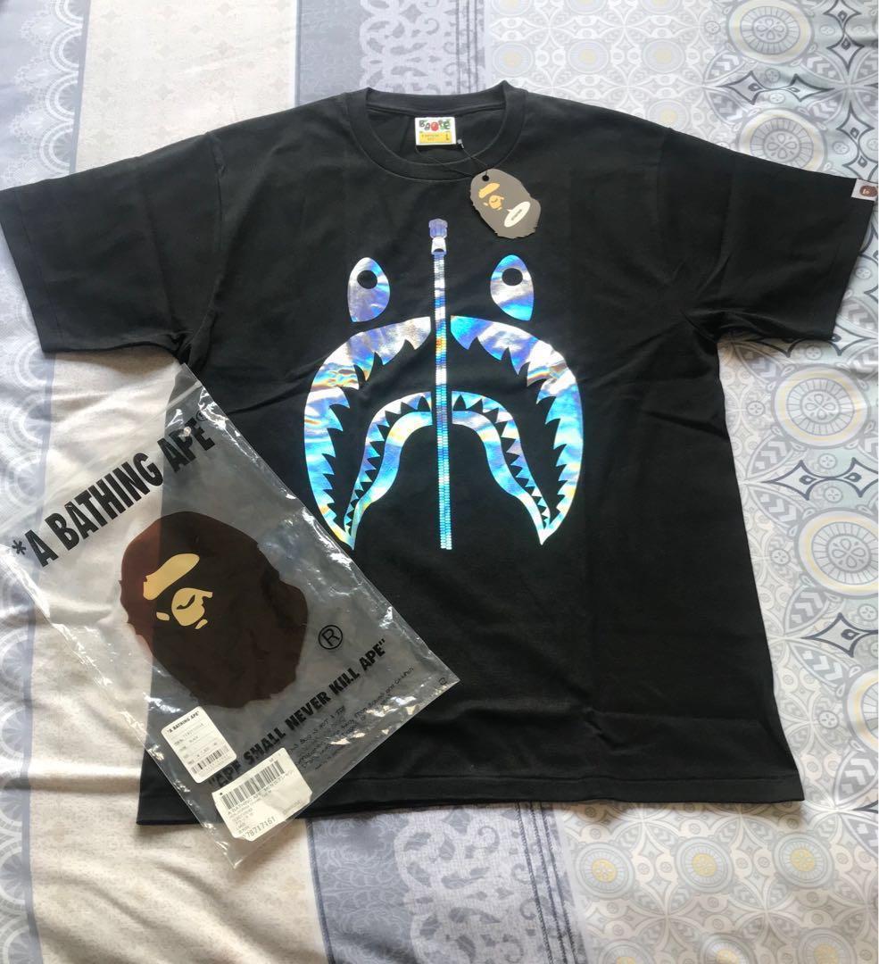 Bape hologram shark tee