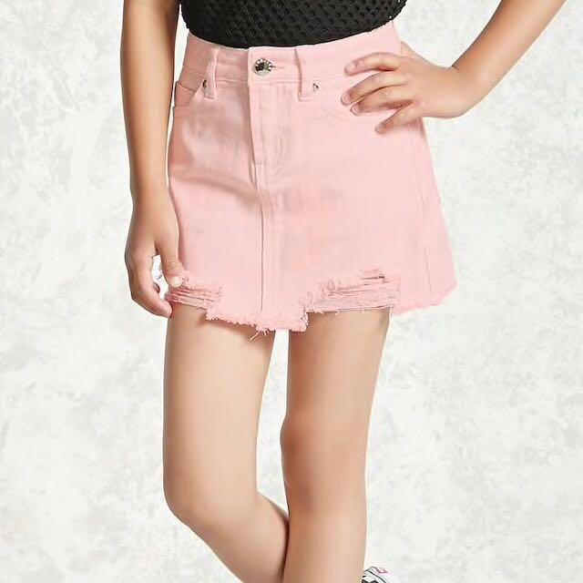 Bnwt Forever 21 F21 Girls Kids Distressed Ripped Frayed Highwaist