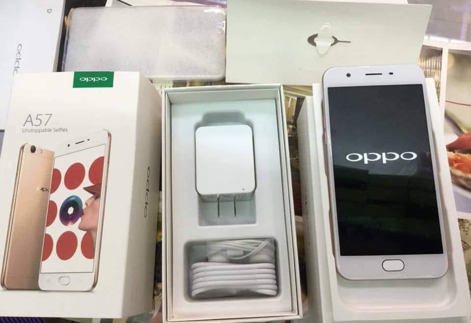 Brandnew Oppo A57 (Category: OPPO) located in Caloocan City. Submitted by anglla21 (Listing ID 200825886, Image 1). Description: Oppo a57: Php6,500 Mall price: 9,990 Color black 32gb, 3gb ram Corning gorilla glass 4 Octacore 16mp and 13mp camera With finger print sensor.