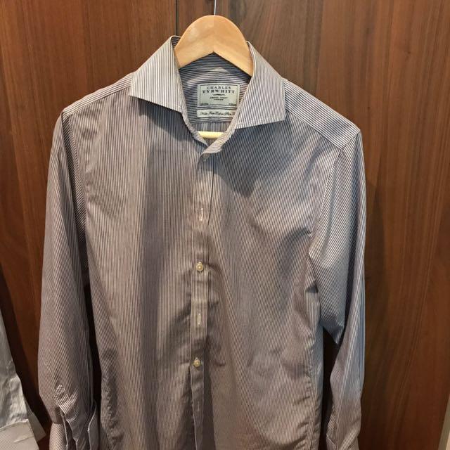 CHARLES TYRWHITT WHITE EXTRA SLIM FIT SHIRT Non Iron