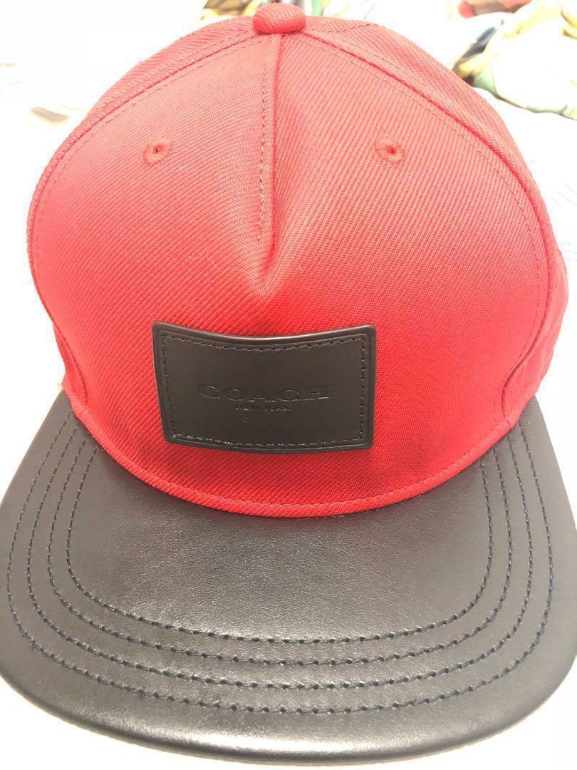 Coach leather hat store