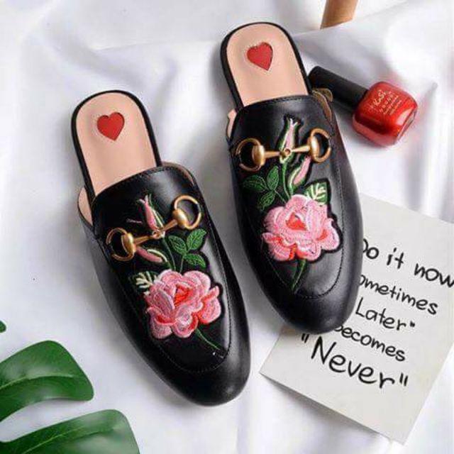 Gucci Princetown Floral Mules Women s Fashion Footwear Loafers on Carousell