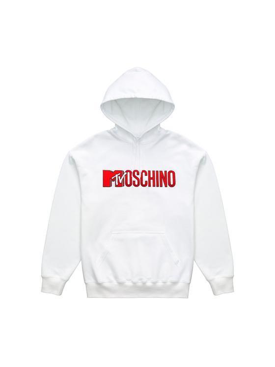 H M Moschino White Hooded Top men s Men s Fashion Tops Sets