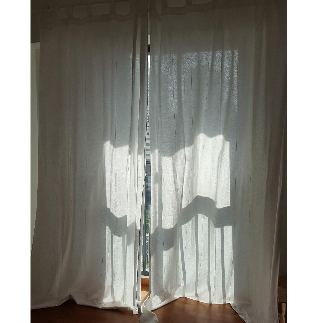 Ikea Lenda Curtains White Furniture Home Decor Cushions Linen