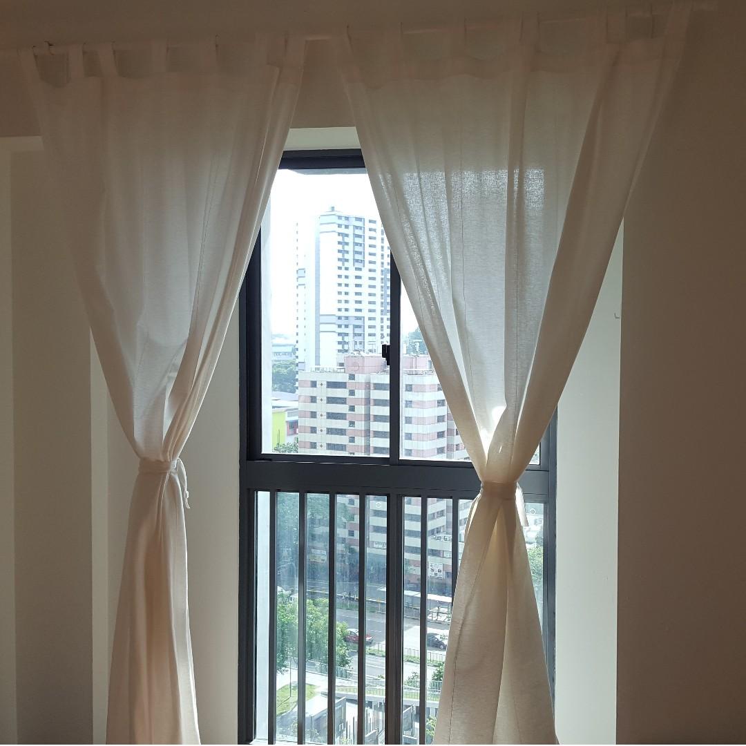 Ikea Lenda Curtains White Furniture Home Decor Cushions Linen