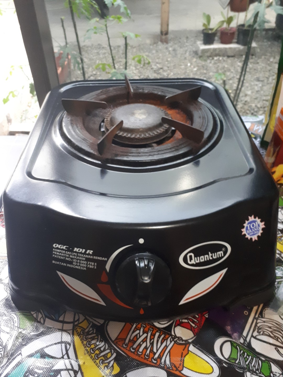 Kompor Gas quantum 1 tunggu + regulator + tabung gas kosong (bisa beli