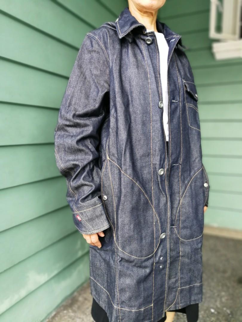 LEVI'S ENGINEERED GARMENTS Long Denim Coat with Hood, Men's Fashion, Coats,  Jackets and Outerwear on Carousell