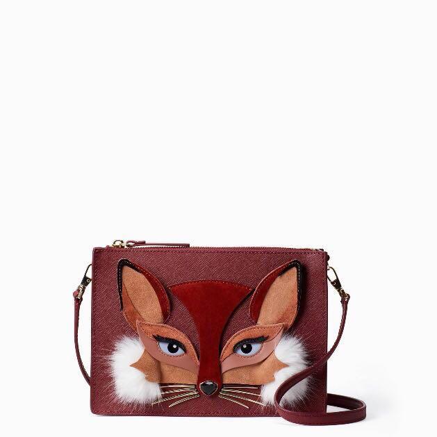 LIMITED EDITION COLLECTIBLE SALE Kate Spade So Foxy Clarice Slingbag Crossbody Clutch Sienna Fox Women s Fashion Bags Wallets Cross body Bags on Carousell