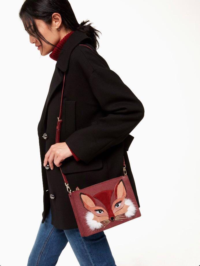 Clutch Bag Kate Spade Fox Bag KATE SPADE Brown SO FOXY Fox Brennan