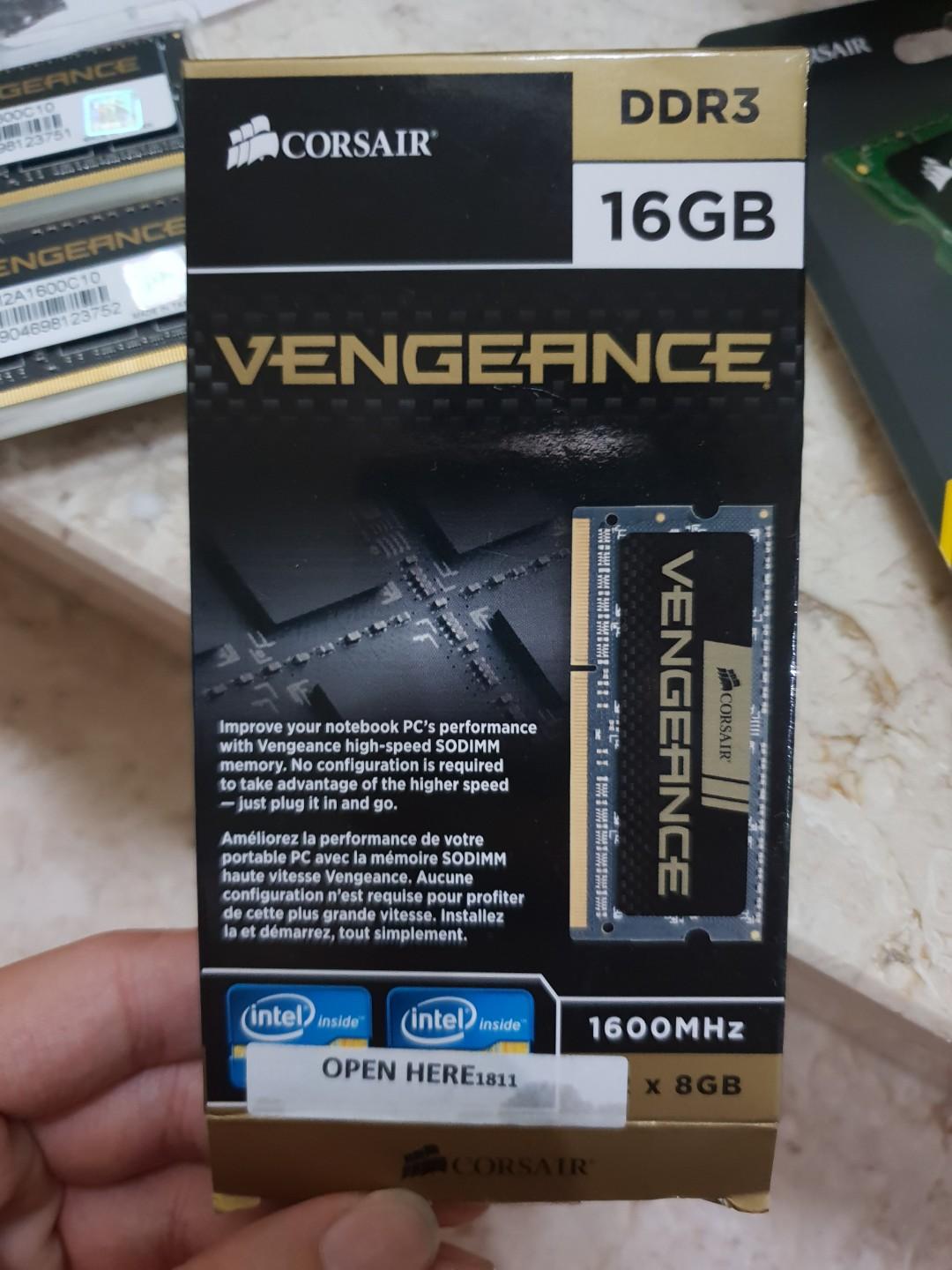 Memory Sodimm Ram Corsair Vengeance 16gb Ddr3 1600 Mhz Cmsx16gx3m2a1600c10 Untuk Laptop Atau Notebooks Elektronik Bagian Komputer Aksesoris Di Carousell