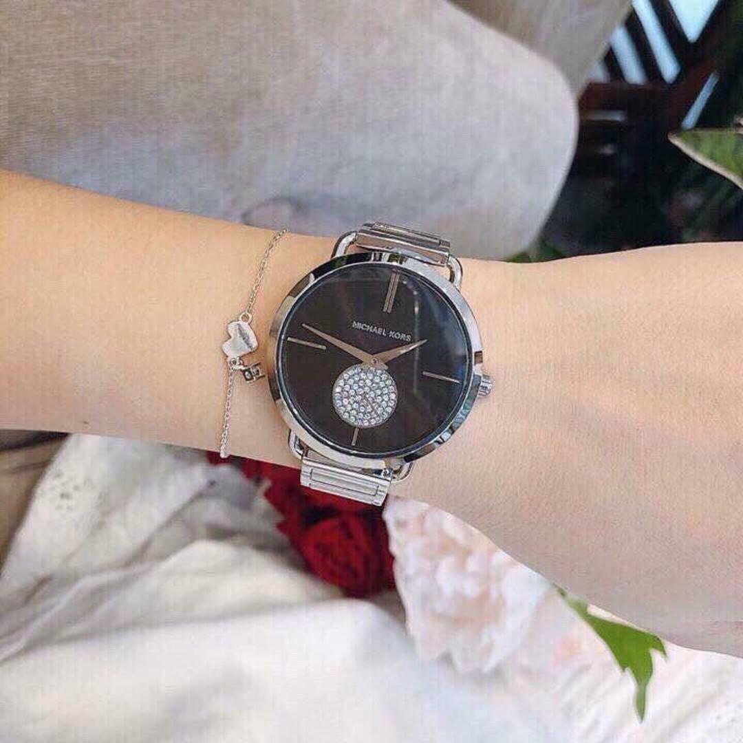 Michael Kors Portia Black Dial Stainless Steel Women s Watch MK3638