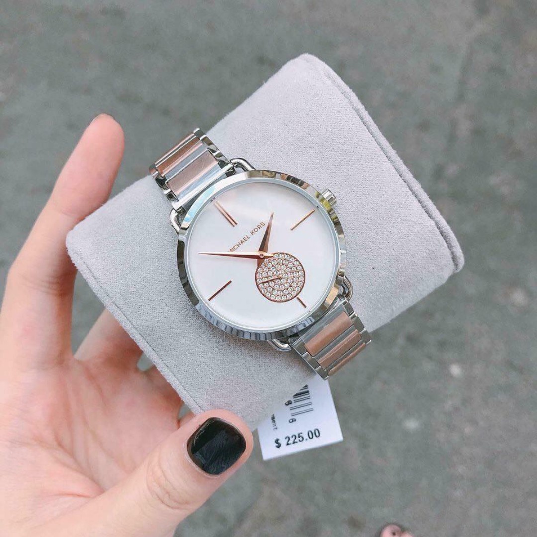 michael kors portia silver watch