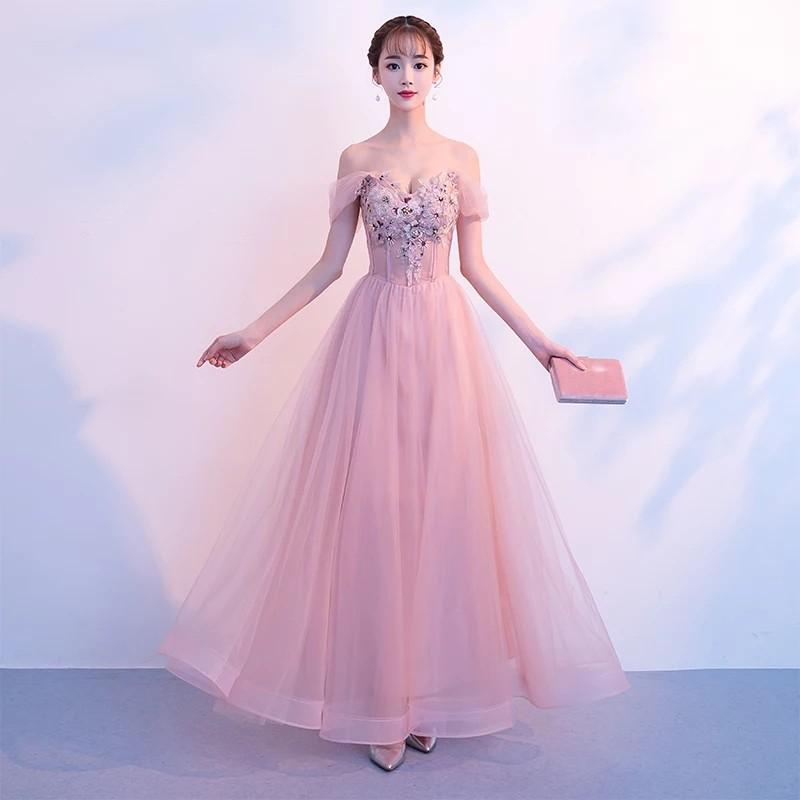 pink dinner gown