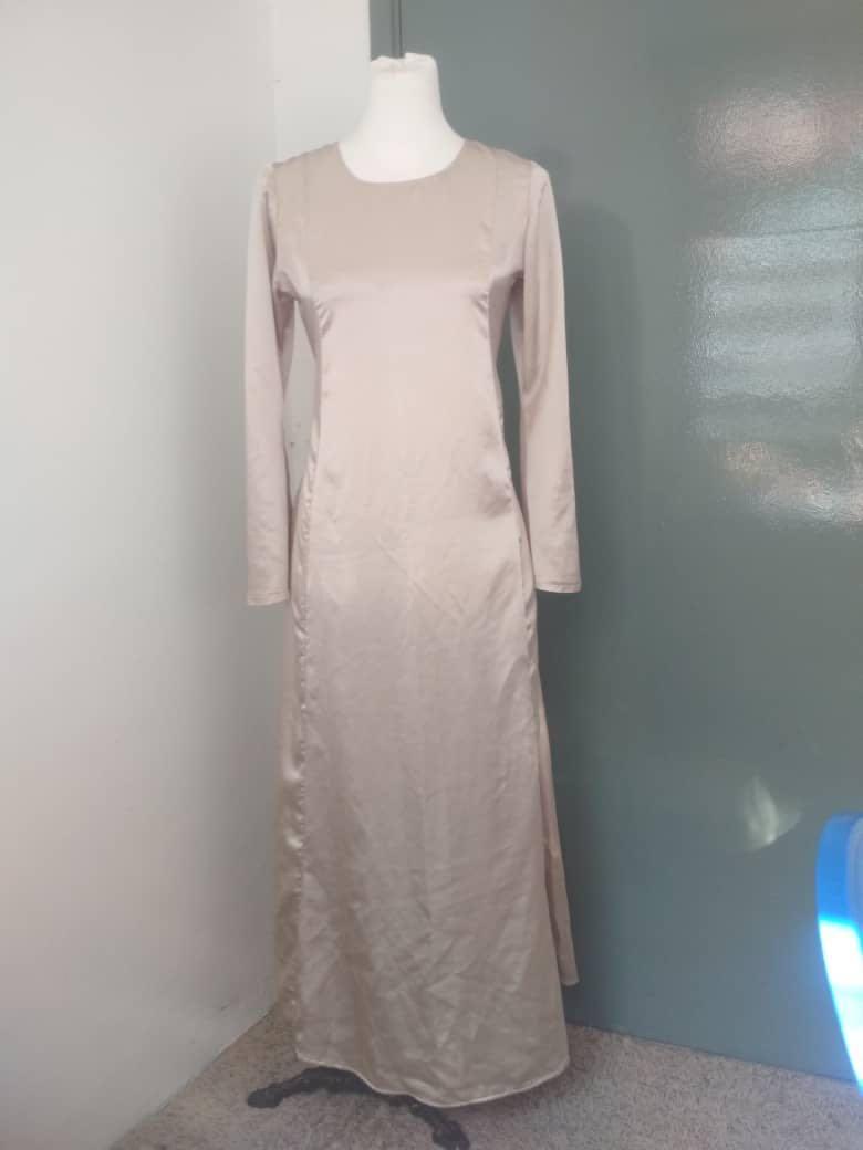 jubah satin princess cut