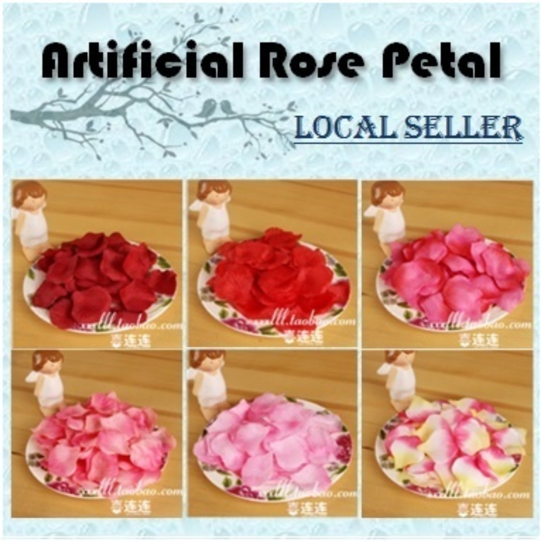 Artificial Rose Petal Wedding Decoration 100 Pieces