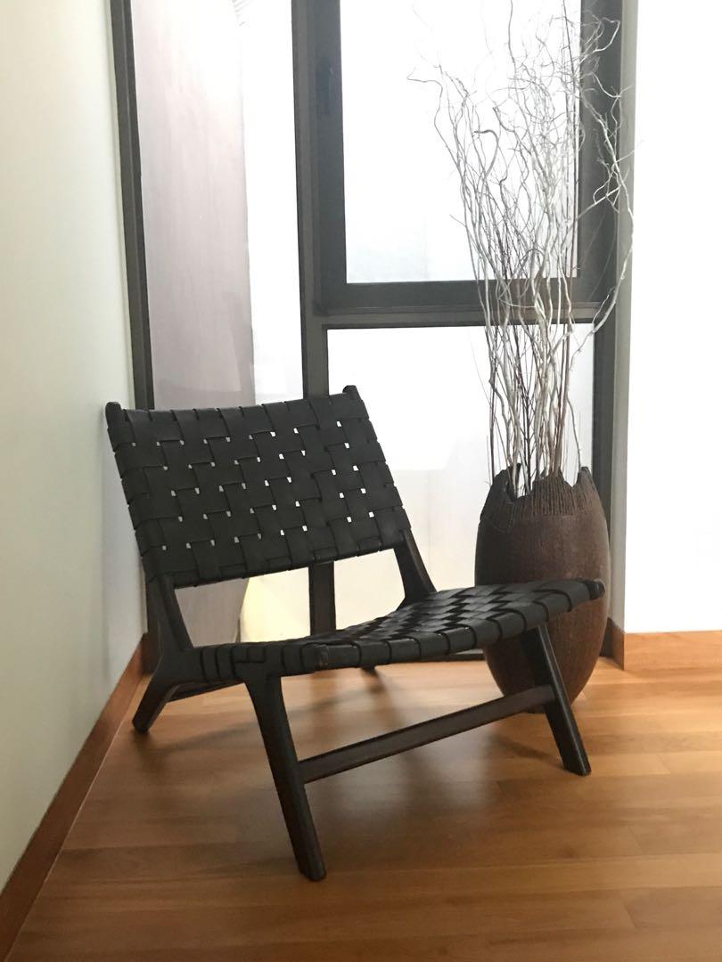 Authentic Curio Leather Solid Wood Accent Chair Furniture Sofas On Carousell