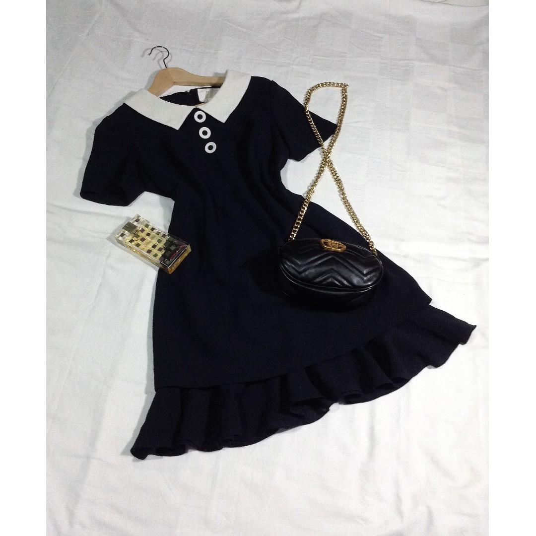 dark blue vintage dress