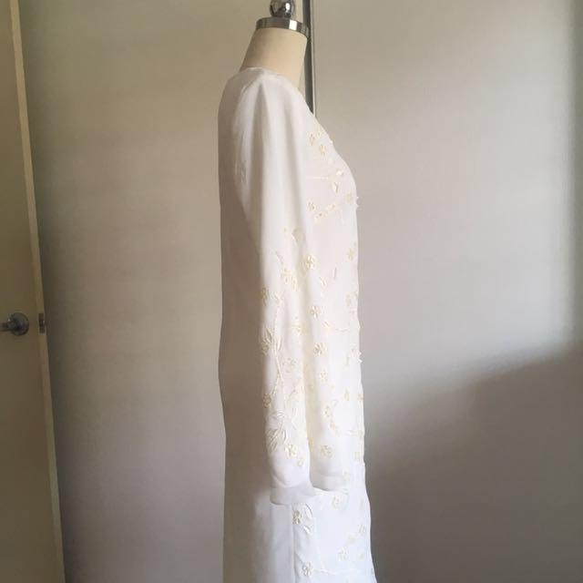  Baju Kurung Modern Nikah Putih Cream Size M CNY888 