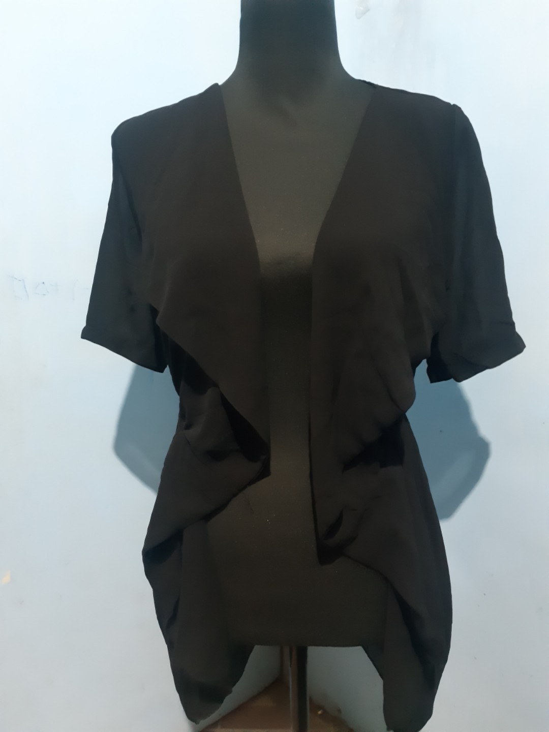 black chiffon cardigan