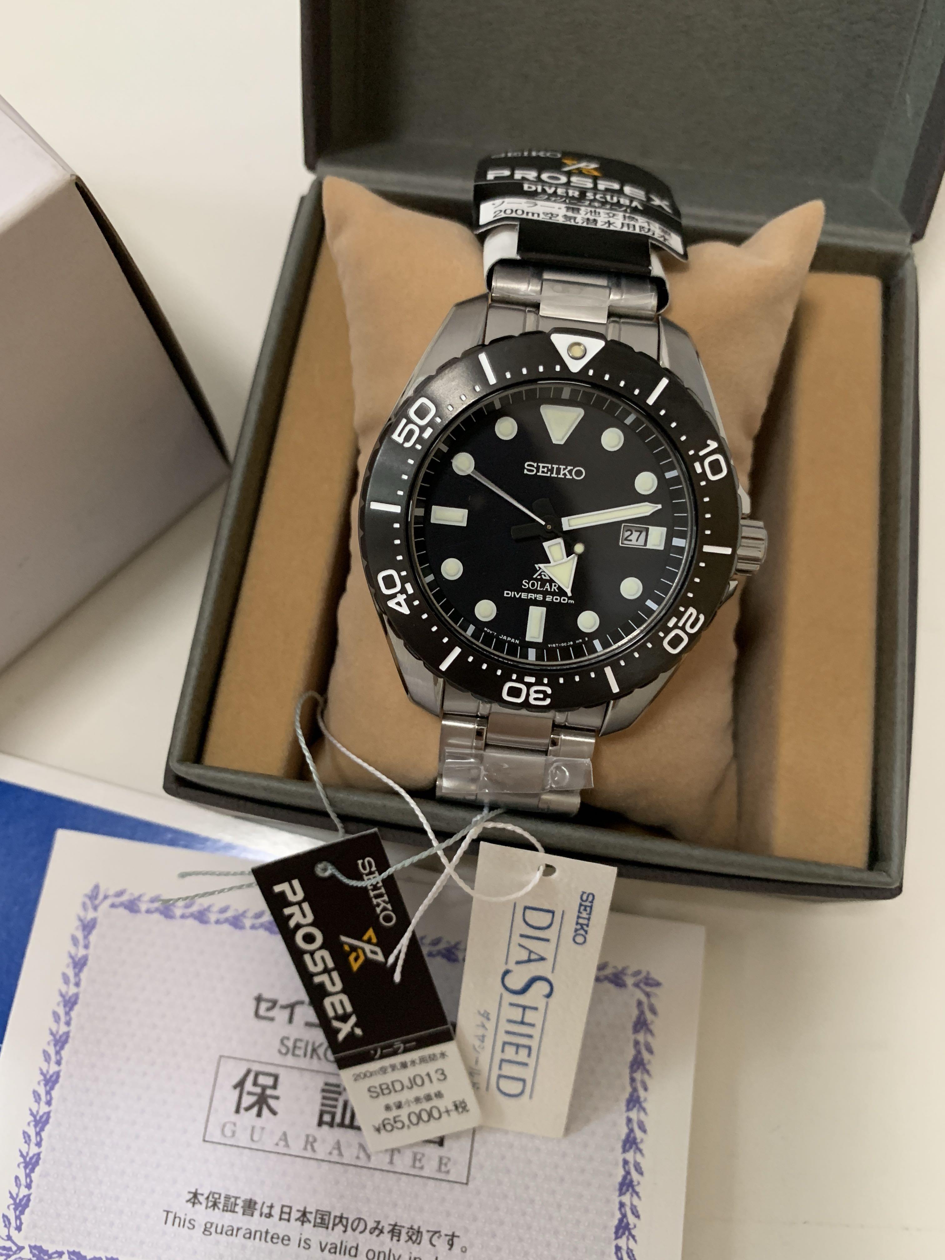 BNIB Seiko SBDJ013 Prospex 200M Diver Solar Black Titanium, Men's Fashion,  Watches & Accessories, Watches on Carousell