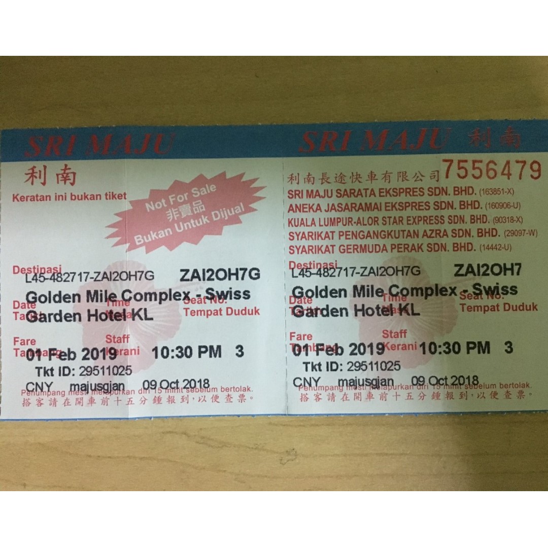 Cny Ticket 2019 From Sg To Kl Everything Else On Carousell