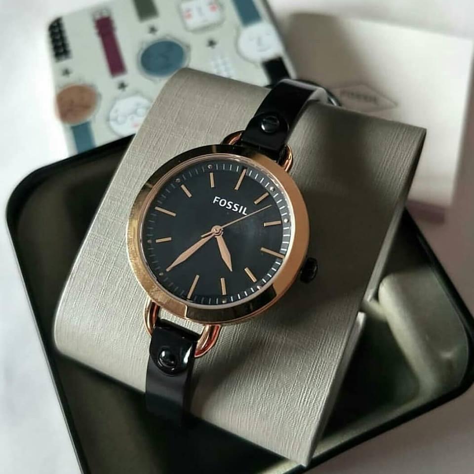 FOSSIL BQ3027 Black Rose Gold Bracelet Watch