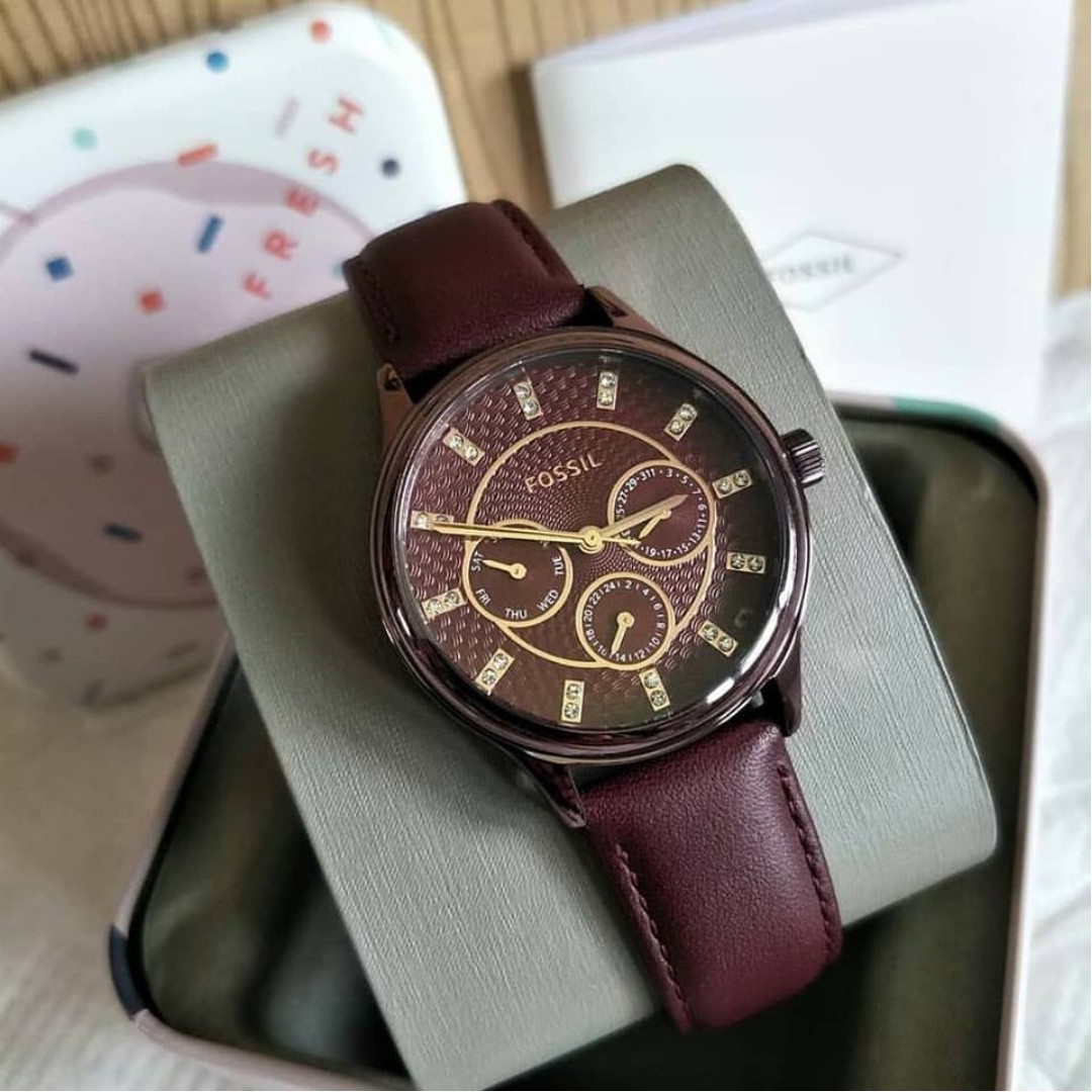 Fossil watch maroon on sale