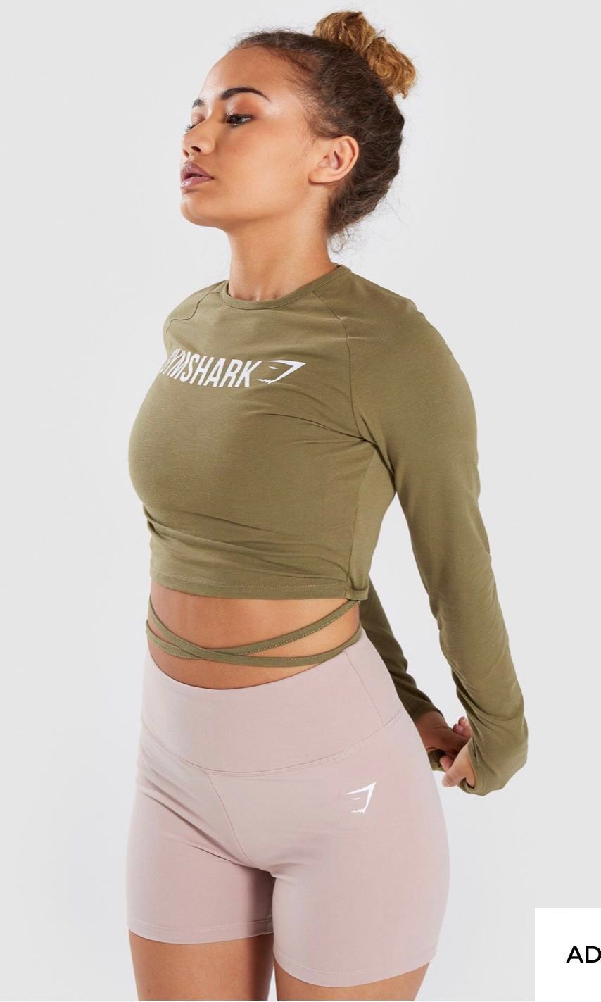 Long sleeve clearance ribbon crop top